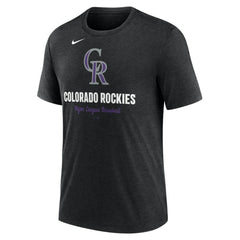 Colorado Rockies Nike Logo Tri-Blend T-Shirt - Heather Black - Nike Online