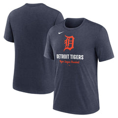 Detroit Tigers Nike Logo Tri-Blend T-Shirt - Heather Navy - Nike Lifestyle