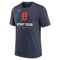 Detroit Tigers Nike Logo Tri-Blend T-Shirt - Heather Navy - Nike Lifestyle
