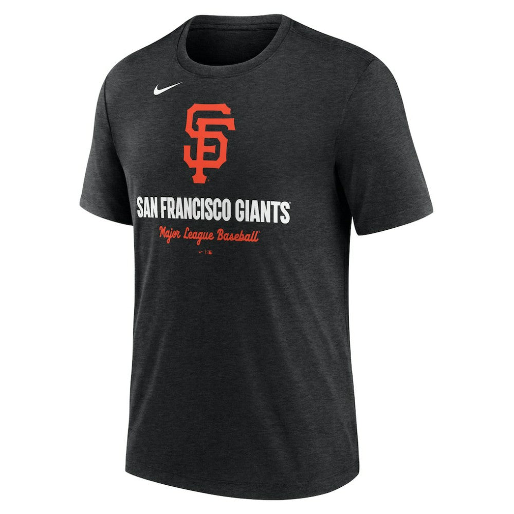 San Francisco Giants Nike Logo Tri-Blend T-Shirt - Heather Black - Nike Online
