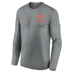 Baltimore Orioles Nike 2-Hit Legend Dri-FIT Long Sleeve T-Shirt - Heather Charcoal - Nike Lifestyle