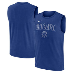 Chicago Cubs Nike Knockout Dri-FIT Muscle Tank Top - Royal - Nike Discount