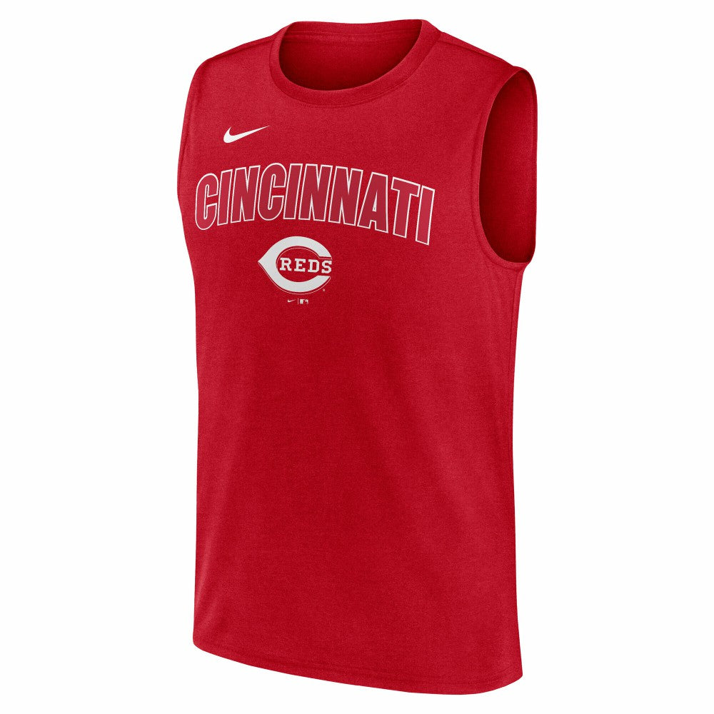 Cincinnati Reds Nike Knockout Dri-FIT Muscle Tank Top - Red - Nike Discount
