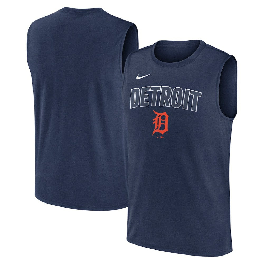 Detroit Tigers Nike Knockout Dri-FIT Muscle Tank Top - Navy - Nike Lifestyle