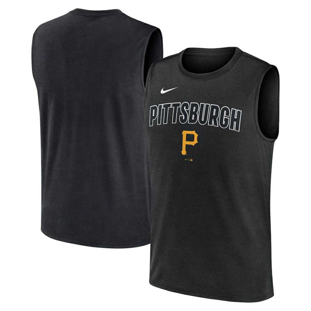 Pittsburgh Pirates Nike Knockout Dri-FIT Muscle Tank Top - Black - Nike Lifestyle