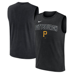 Pittsburgh Pirates Nike Knockout Dri-FIT Muscle Tank Top - Black - Nike Lifestyle