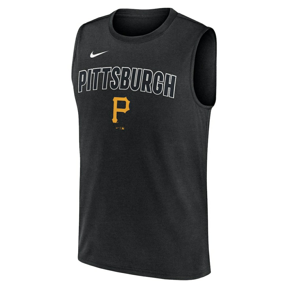 Pittsburgh Pirates Nike Knockout Dri-FIT Muscle Tank Top - Black - Nike Lifestyle
