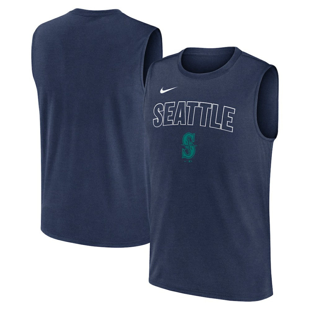 Seattle Mariners Nike Knockout Dri-FIT Muscle Tank Top - Navy - Nike Lifestyle