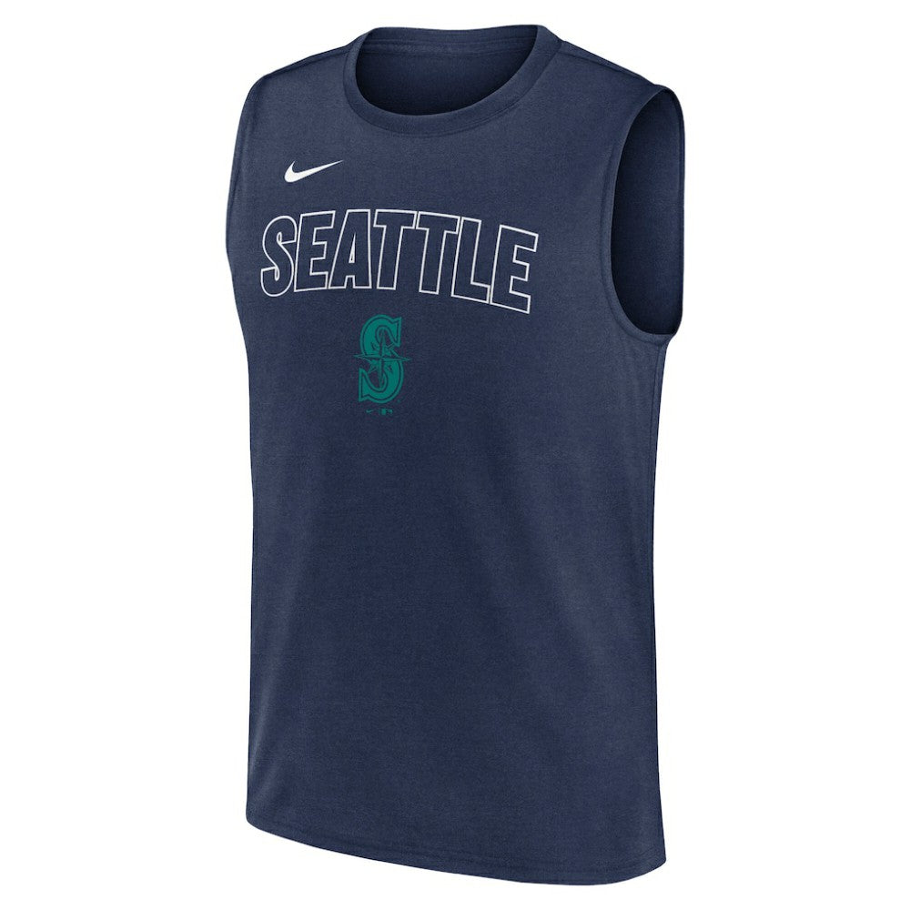 Seattle Mariners Nike Knockout Dri-FIT Muscle Tank Top - Navy - Nike Lifestyle