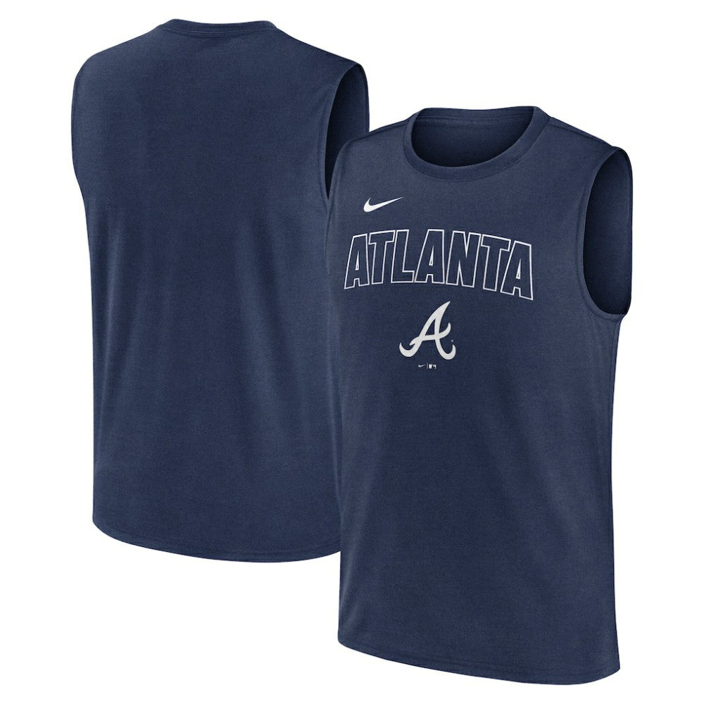 Atlanta Braves Nike Knockout Dri-FIT Muscle Tank Top - Navy - Nike Sale