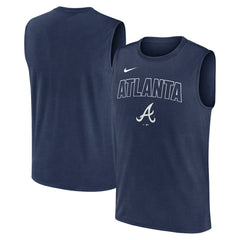 Atlanta Braves Nike Knockout Dri-FIT Muscle Tank Top - Navy - Nike Sale