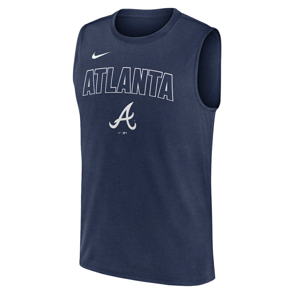 Atlanta Braves Nike Knockout Dri-FIT Muscle Tank Top - Navy - Nike Sale