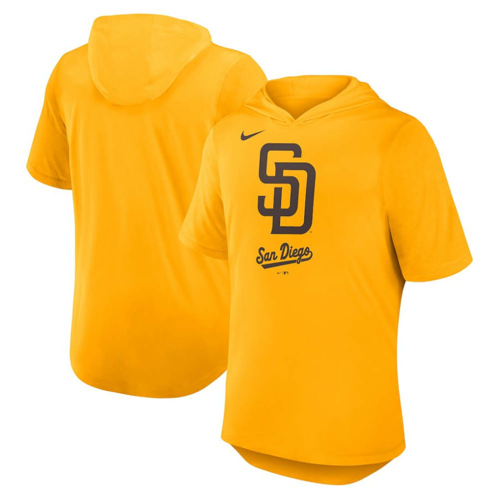 San Diego Padres Nike Tri-Blend Hoodie T-Shirt - Gold - Nike on Sale