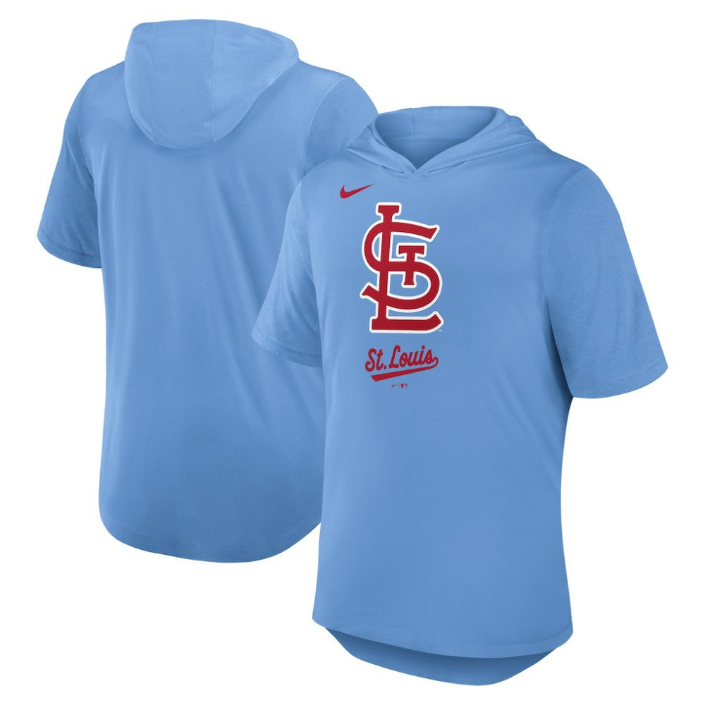 St. Louis Cardinals Nike Tri-Blend Hoodie T-Shirt - Light Blue - Nike Online