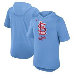 St. Louis Cardinals Nike Tri-Blend Hoodie T-Shirt - Light Blue - Nike Online