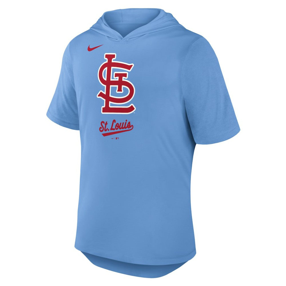 St. Louis Cardinals Nike Tri-Blend Hoodie T-Shirt - Light Blue - Nike Online