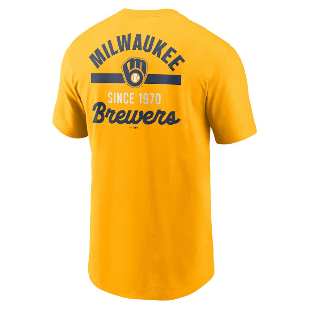 Milwaukee Brewers Nike 2-Hit T-Shirt - Gold - Nike Online