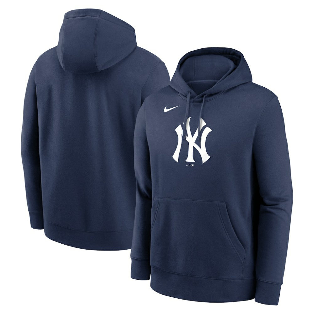New York Yankees Nike Logo Club Fleece Hoodie - Navy - Nike Lifestyle