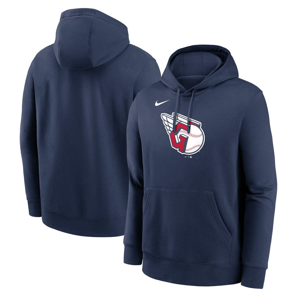 Cleveland Guardians Nike Logo Club Fleece Hoodie - Navy - Nike Online