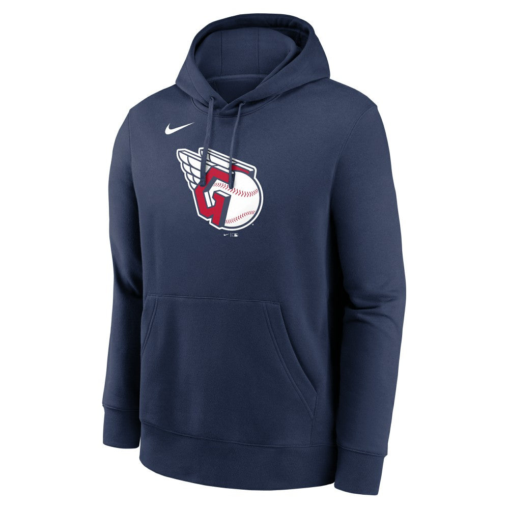 Cleveland Guardians Nike Logo Club Fleece Hoodie - Navy - Nike Online