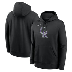 Colorado Rockies Nike Logo Club Fleece Hoodie - Black - Nike Discount