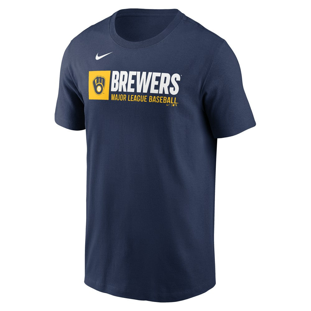 Milwaukee Brewers Nike Team Block T-Shirt - Navy - Nike Online