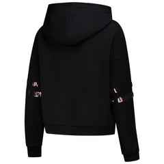 Cleveland Browns Cuce Women's Cropped Sequins Pullover Hoodie Black