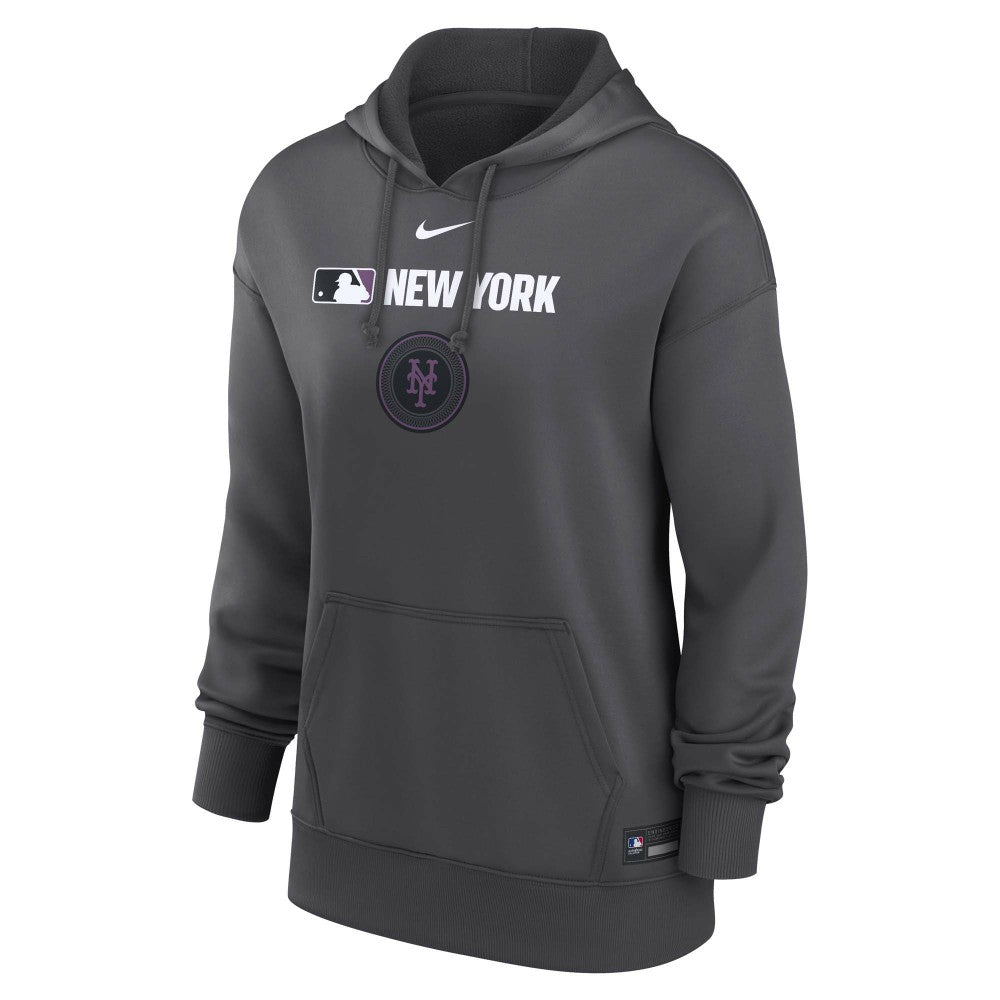 New York Mets Nike Women's City Connect Authentic Collection Therma-FIT Hoodie - Anthracite - Nike on Sale