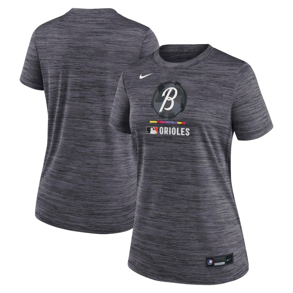 Baltimore Orioles Nike Women's Authentic Collection City Connect Velocity Dri-FIT T-Shirt - Charcoal - Nike Sale