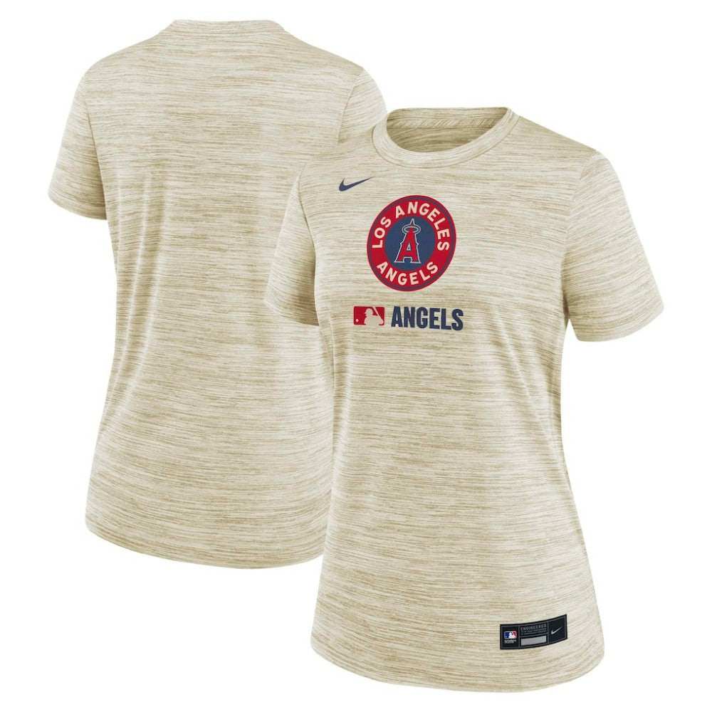 Los Angeles Angels Nike Women's Authentic Collection City Connect Velocity Dri-FIT T-Shirt - Natural - Nike on Sale