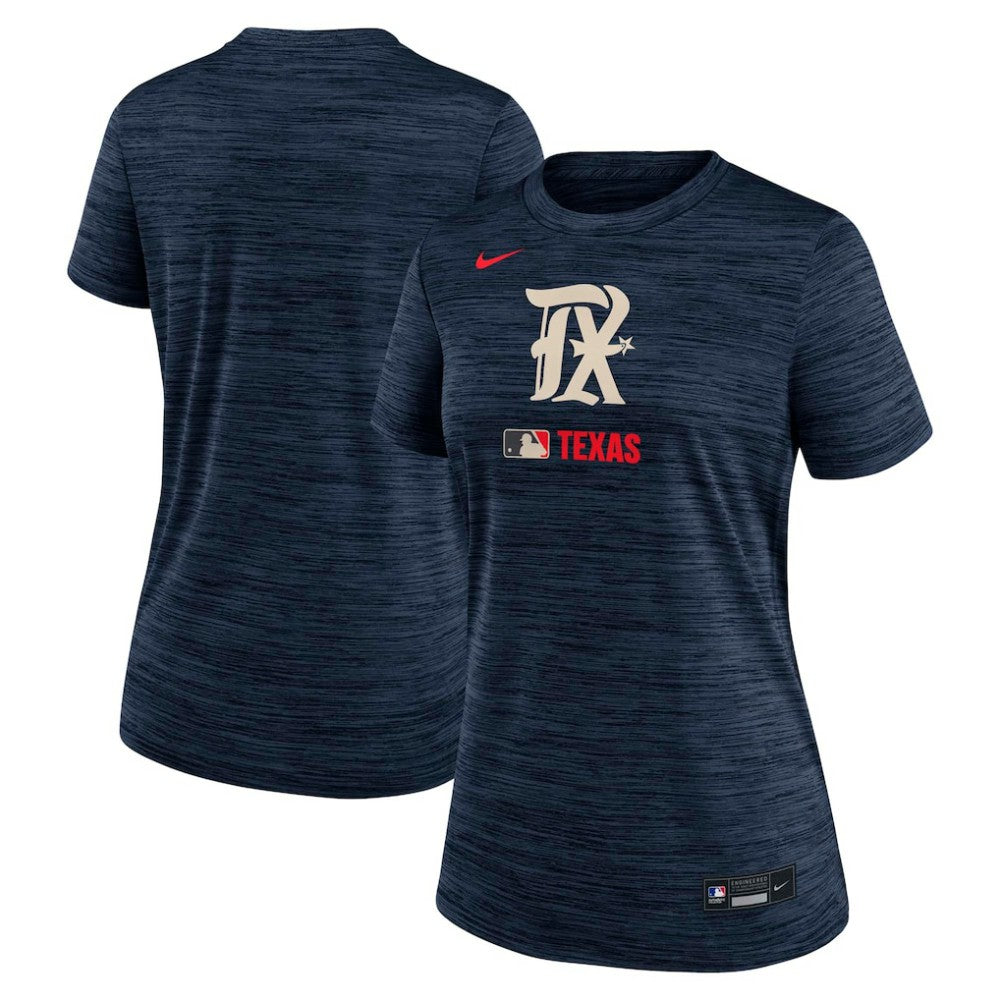 Texas Rangers Nike Women's Authentic Collection City Connect Velocity Dri-FIT T-Shirt - Navy - Nike Online
