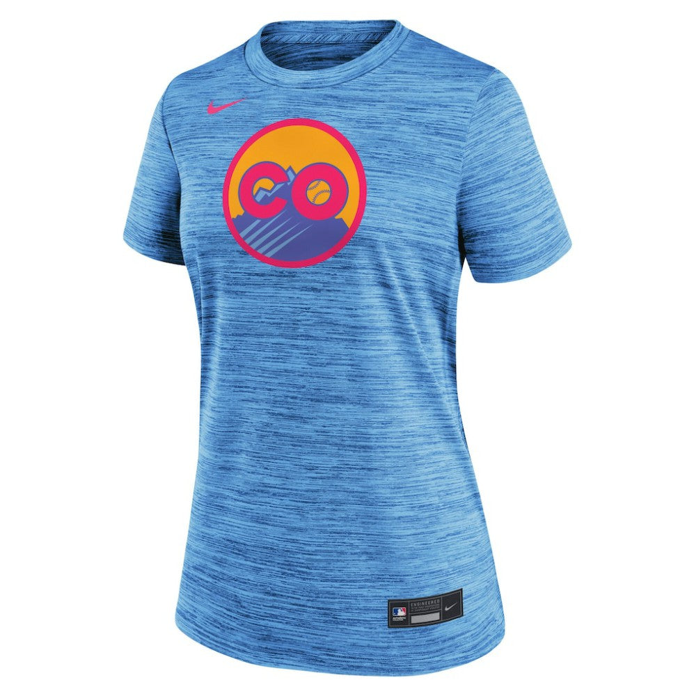 Colorado Rockies Nike Women's 2025 City Connect Authentic Collection Velocity Dri-FIT T-Shirt - Blue - Nike Discount