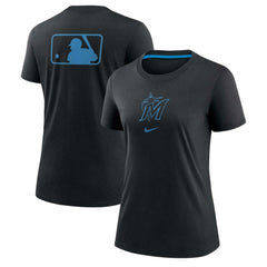 Miami Marlins Nike Women's Authentic Collection Early Work Tri-Blend T-Shirt - Black - Nike Sale