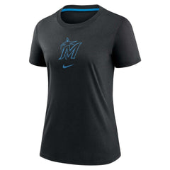 Miami Marlins Nike Women's Authentic Collection Early Work Tri-Blend T-Shirt - Black - Nike Sale