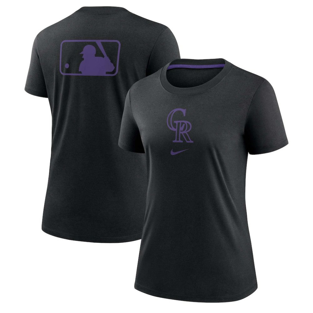 Colorado Rockies Nike Women's Authentic Collection Early Work Tri-Blend T-Shirt - Black - Nike Lifestyle