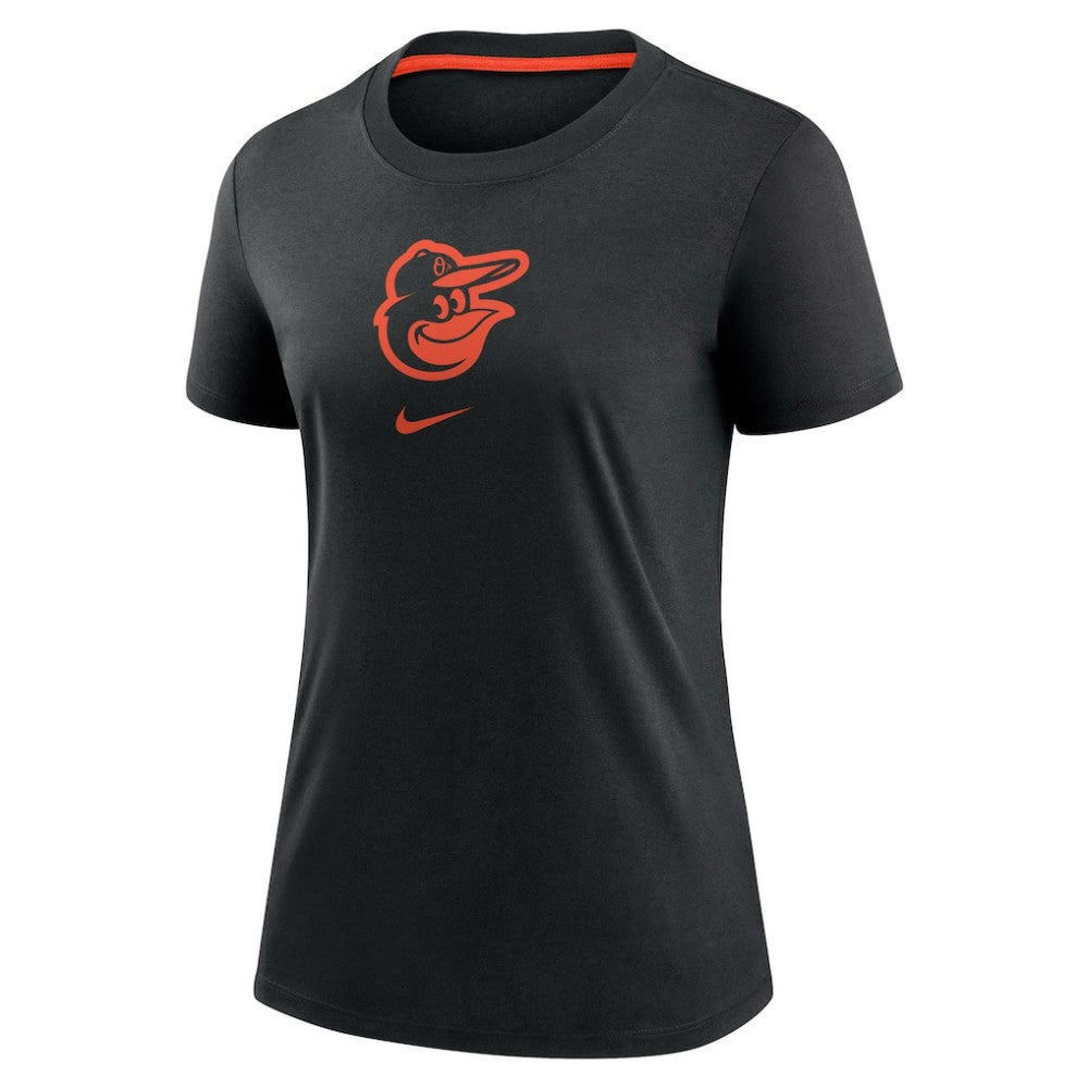 Baltimore Orioles Nike Women's Authentic Collection Early Work Tri-Blend T-Shirt - Black - Nike Lifestyle