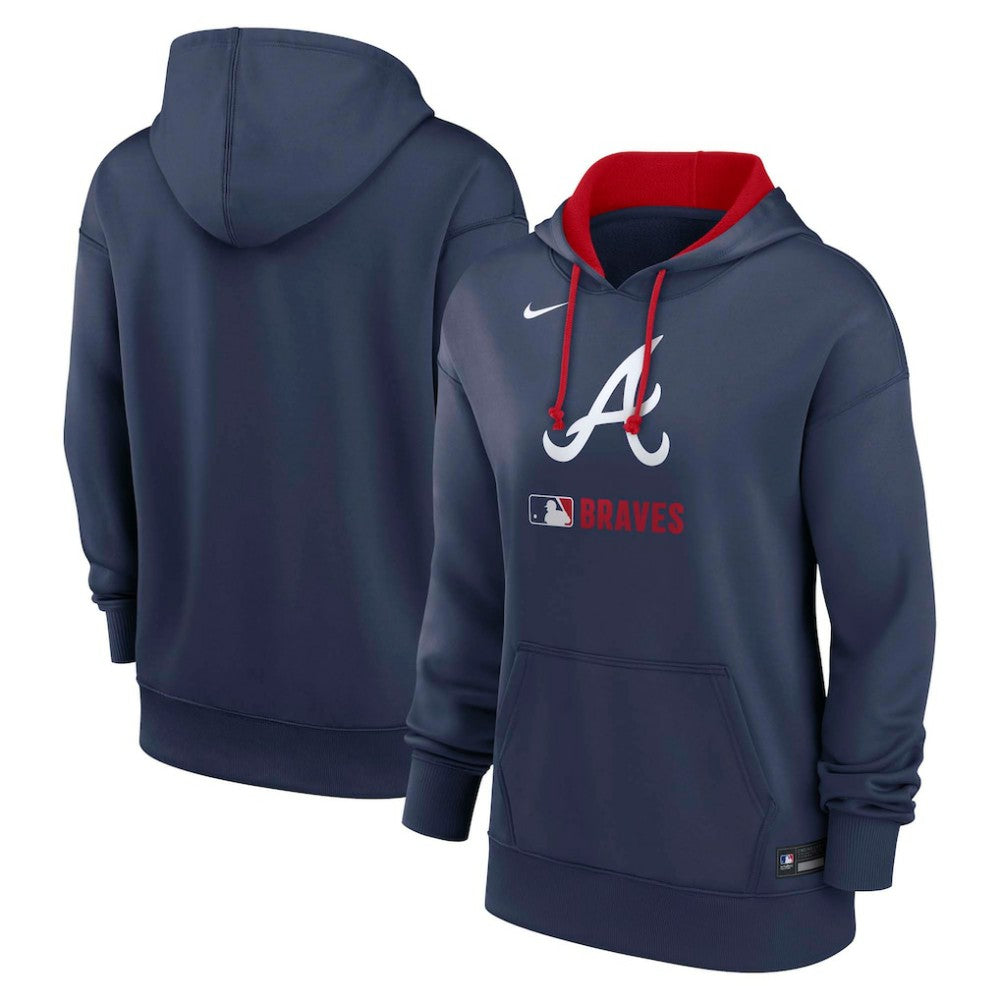 Atlanta Braves Nike Women's Authentic Collection Therma-FIT Hoodie - Navy - Nike on Sale