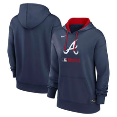 Atlanta Braves Nike Women's Authentic Collection Therma-FIT Hoodie - Navy - Nike on Sale