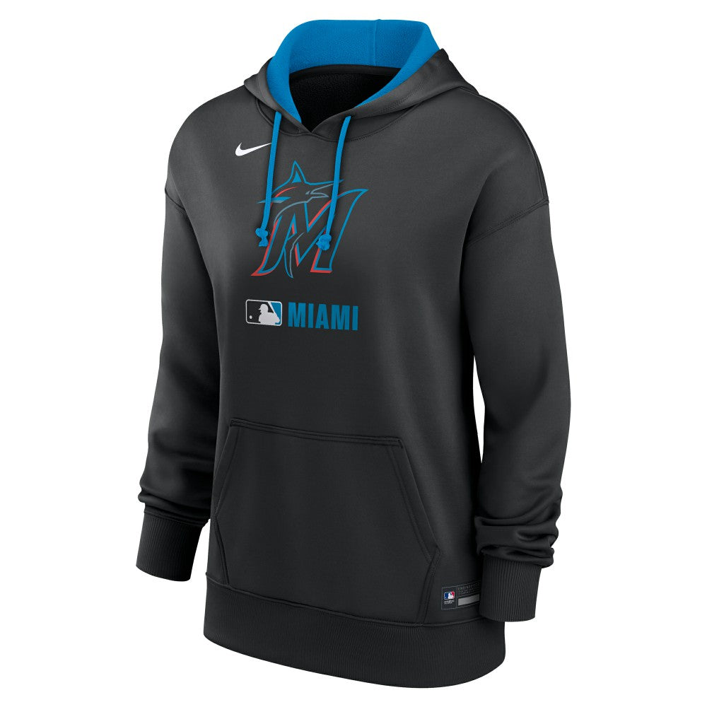 Miami Marlins Nike Women's Authentic Collection Therma-FIT Hoodie - Black - Nike Discount