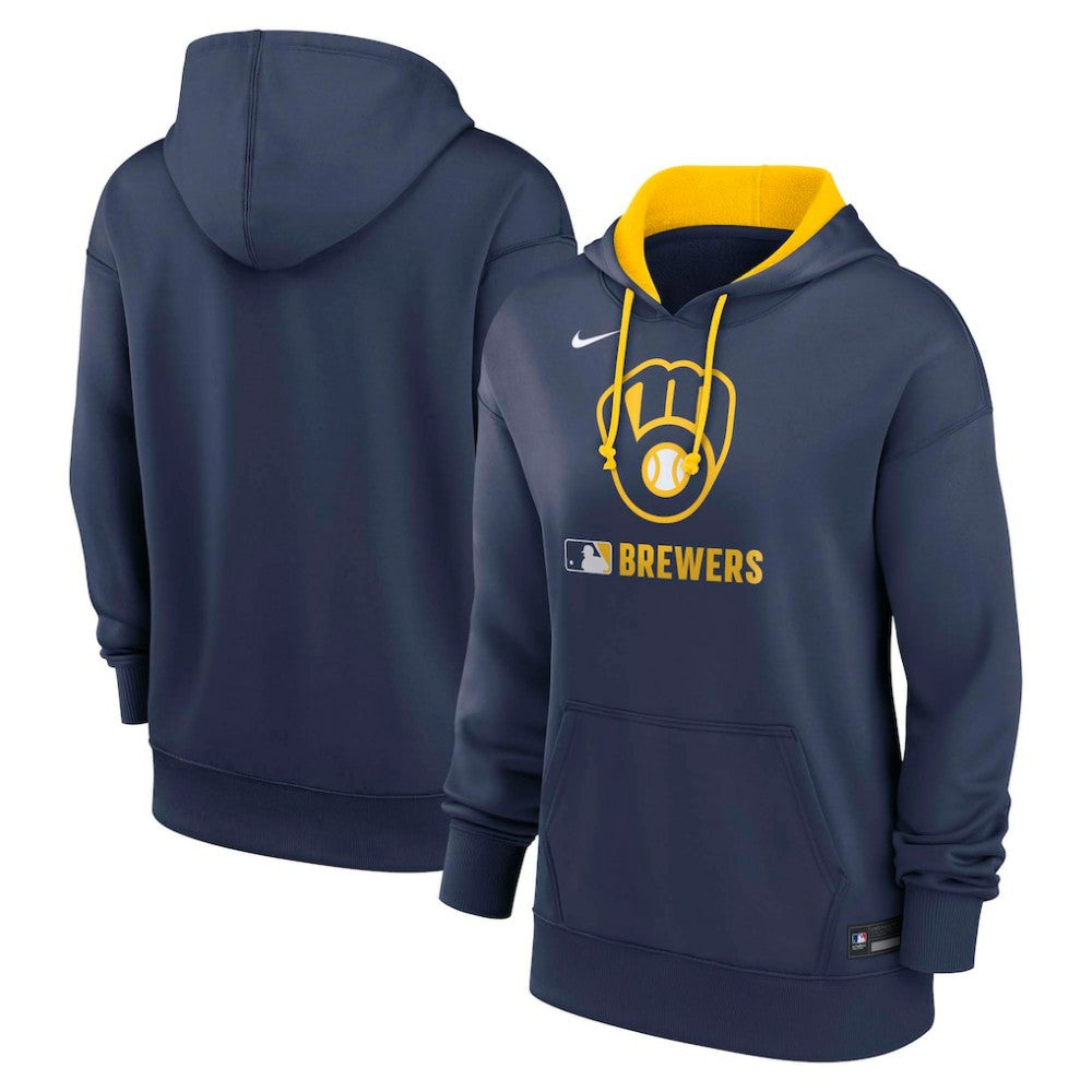 Milwaukee Brewers Nike Women's Authentic Collection Therma-FIT Hoodie - Navy - Nike Discount