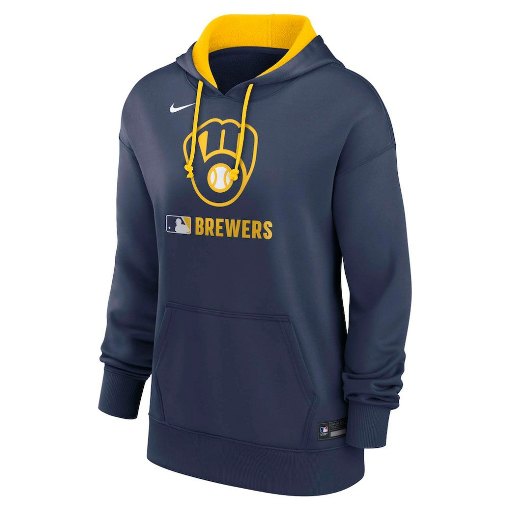 Milwaukee Brewers Nike Women's Authentic Collection Therma-FIT Hoodie - Navy - Nike Discount