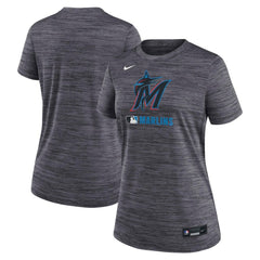 Miami Marlins Nike Women's Authentic Collection Velocity Dri-FIT T-Shirt - Black - Nike Sale