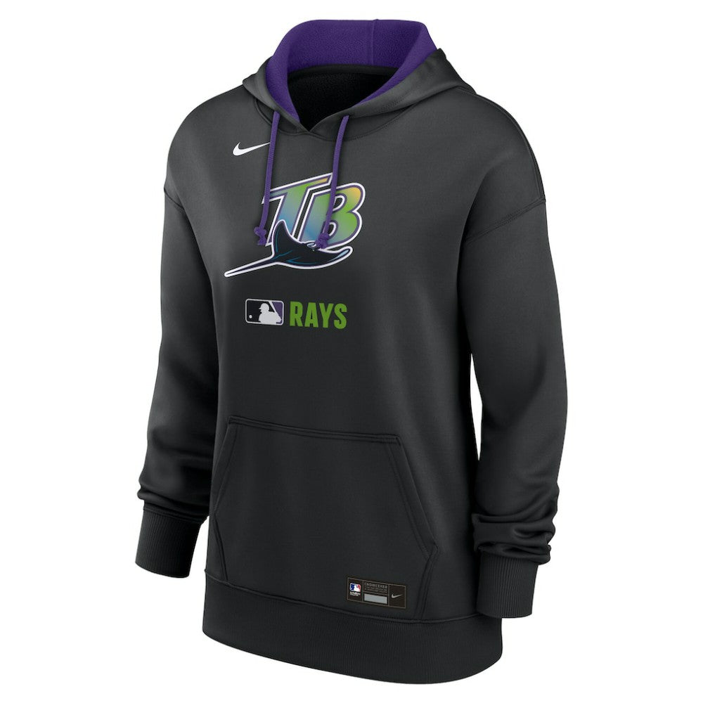 Tampa Bay Rays Nike Women's Authentic Collection Lockup Alternate Logo Therma Hoodie - Black - Nike Discount