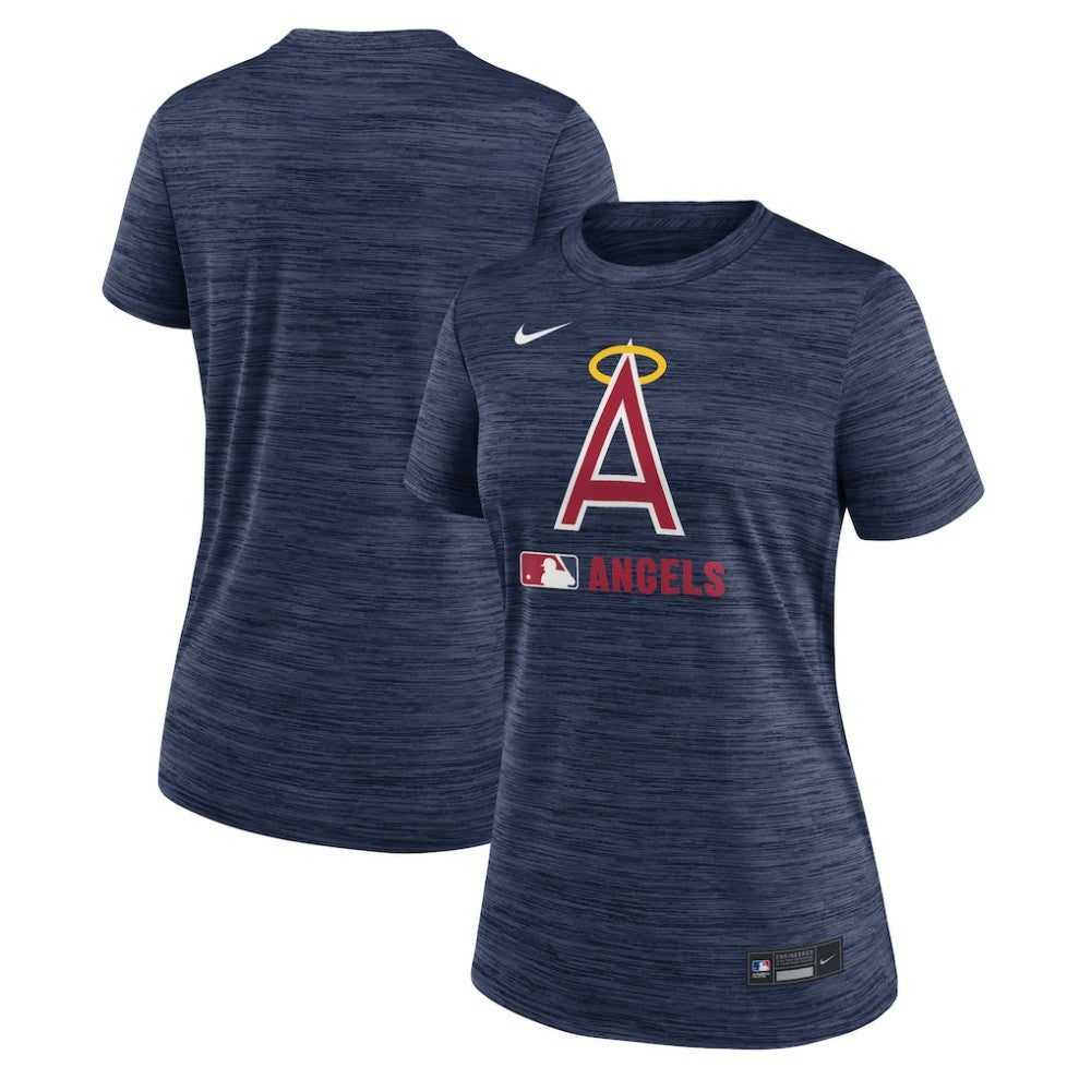 Los Angeles Angels Nike Women's Authentic Collection Alternate Logo Velocity Dri-FIT  T-Shirt - Navy - Nike Lifestyle
