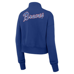 Atlanta Braves Nike Women's Cooperstown Collection Phoenix Fleece Half-Zip Sweatshirt - Royal - Nike Sale