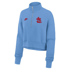 St. Louis Cardinals Nike Women's Cooperstown Collection Phoenix Fleece Half-Zip Sweatshirt - Light Blue - Nike Sale