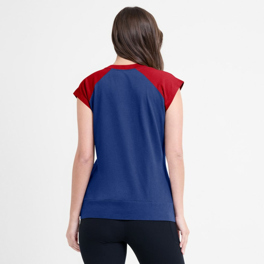 Atlanta Braves Nike Women's Cooperstown Collection Raglan Dri-FIT T-Shirt - Navy/Red - Nike Sale