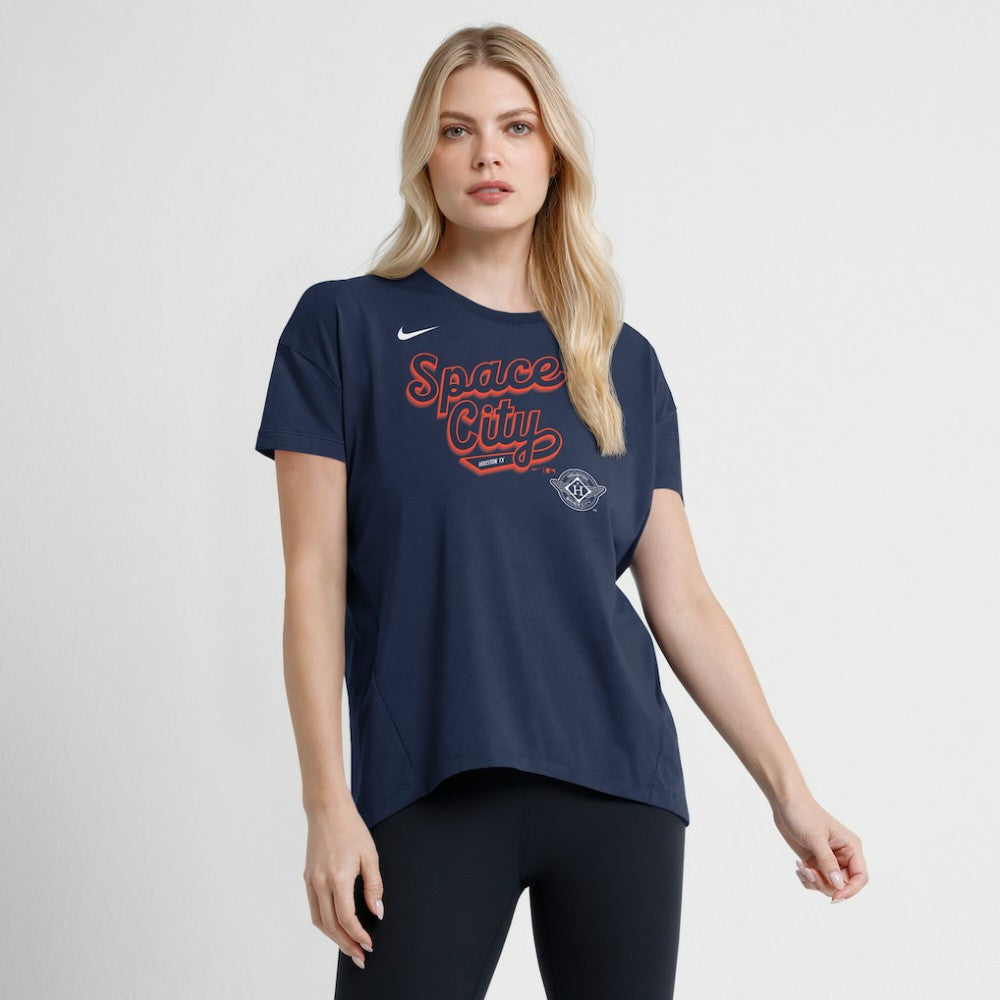 Houston Astros Nike Women's 2025 City Connect Flowy Fashion Tri-Blend Dri-FIT T-Shirt - Navy - Nike Sale