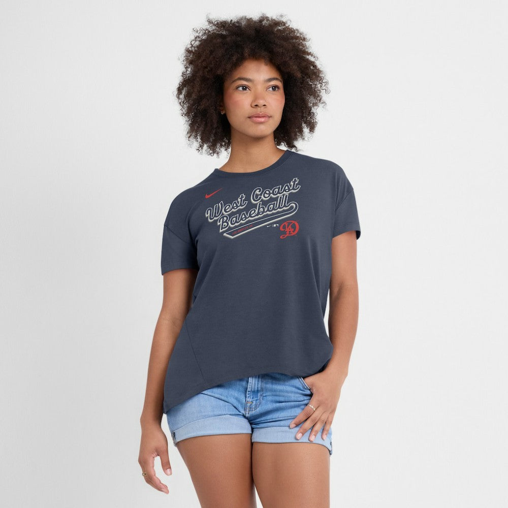 Los Angeles Dodgers Nike Women's 2025 City Connect Flowy Fashion Tri-Blend Dri-FIT T-Shirt - Charcoal - Nike Online