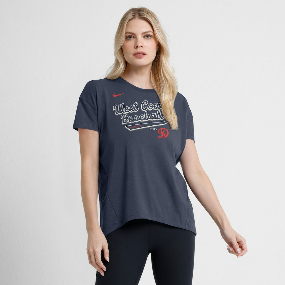 Los Angeles Dodgers Nike Women's 2025 City Connect Flowy Fashion Tri-Blend Dri-FIT T-Shirt - Charcoal - Nike Online
